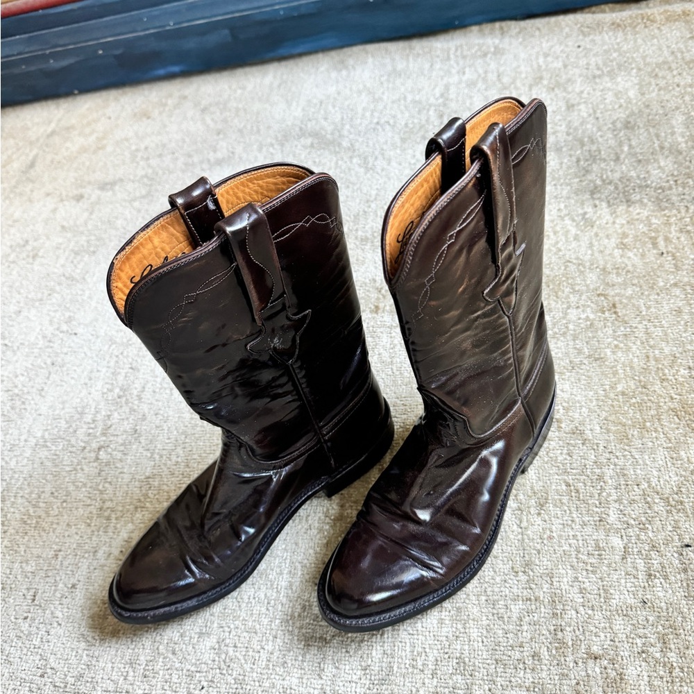 Women’s size 7 red brown Lucchese roper boots western cowboy